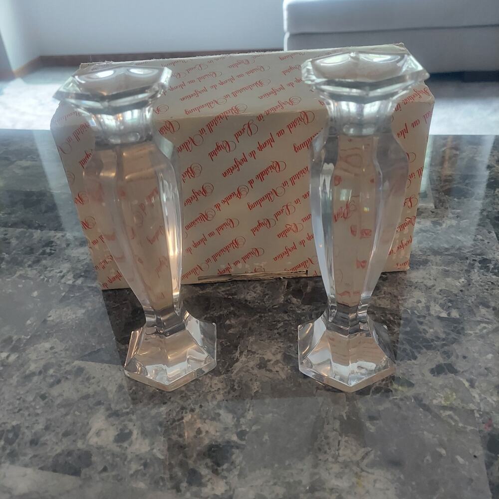Nachtmann crystal made in Germany neiman marcus vintage candle holders
